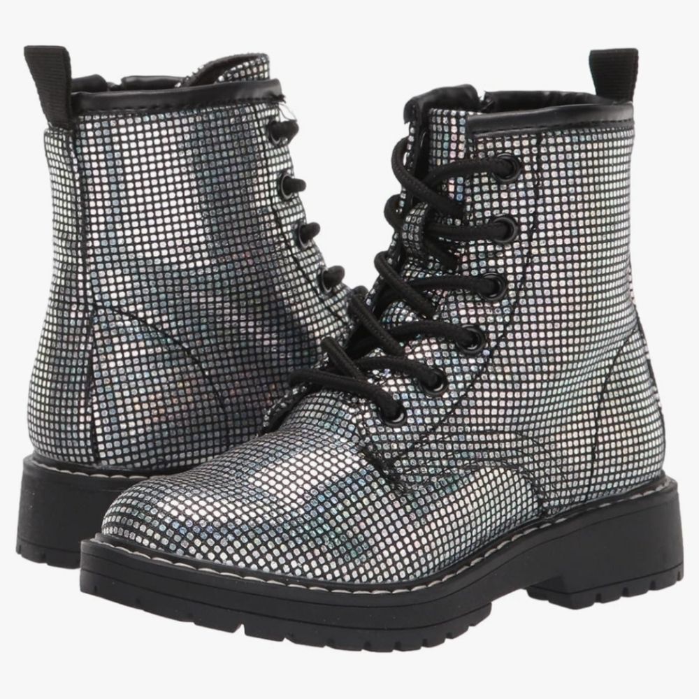 Steve Madden JBETTYY Black Chunky Combat Boots - Size 5 (Big Kid/Women's 5)